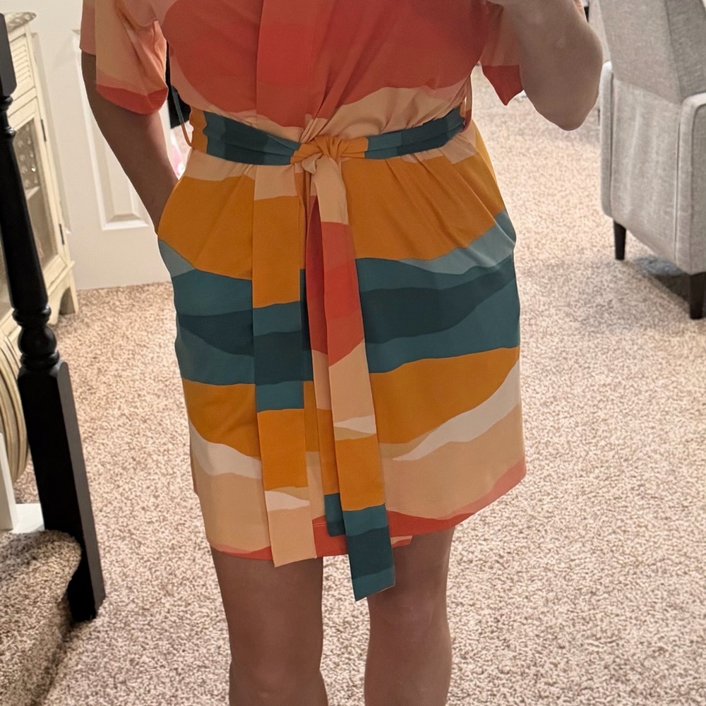 Mason Grey Color Block Sunset inspired Robe sz SM - Picture 4 of 8